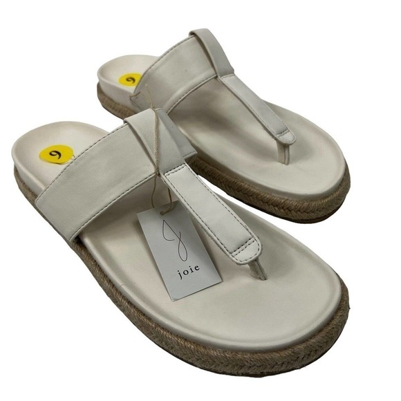 Joie Ivory Nacho Slip On Thong Slide Sandals Size 9M Espadrilles Flip Flops - Picture 1 of 8